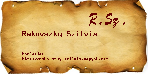 Rakovszky Szilvia névjegykártya