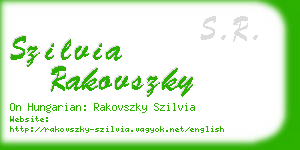 szilvia rakovszky business card